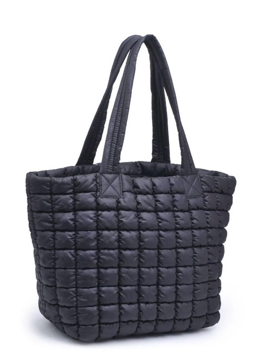 Urban Expressions Handbags - Urban Expressions Black Quilted Puffer Tote